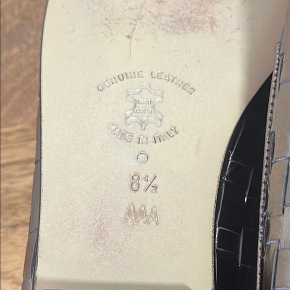 Amalfi Vintage Woven Leather Metallic Flats Made in Italy - Pewter 8.5AAA - Picture 9 of 10